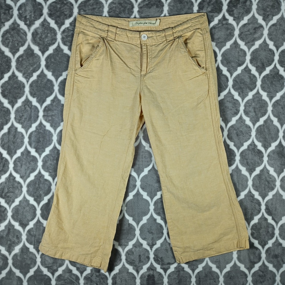 Daughters of the Liberation Pants Women 10 Linen Blend Cropped Wide Leg